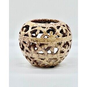 Ceramic Spherical Round Tea Light Votive Candle Holder Luminary